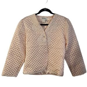 Vintage genuine Christian Dior quilted long sleeves night jacket Size:S